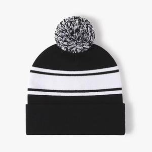 Gorro de punto de invierno de alta calidad para hombres y mujeres, parche con logotipo personalizado, estilo de béisbol 3D, patrón de lana, etiqueta tejida, Playa ajustable - Product Image 2