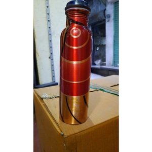 ขวดน้ำทองแดงบริสุทธิ์ทำด้วยมือสำหรับดอกไม้พิมพ์950มล. ขวดน้ำเพื่อสุขภาพประโยชน์ใช้สำหรับออกกำลังกายโยคะ - Product Image 6