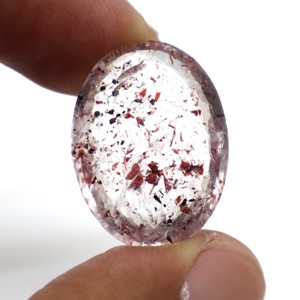 18 Carats Naturel Super Seven Améthyste Rutile Pierre à facettes Cabochon Super Seven Lepidocrocite Pierre coupée Taille 23X17MM - Product Image 3