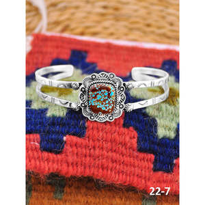Southwest Handmade No.8 Fashion <b>Cuff</b> <b>Bracelet</b> Turquoise & Sterling <b>Silver</b> Elegant & Stylish - Product Image 1