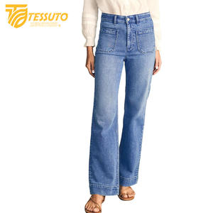 Pantalones cargo de cintura alta para mujer Vaqueros de cintura alta elegantes - Product Image 2