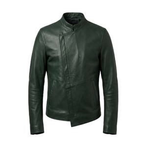 Vestes en cuir véritable noir style racer pour hommes, un article de mode intemporel à porter lors des activités quotidiennes en plein air. - Product Image 1