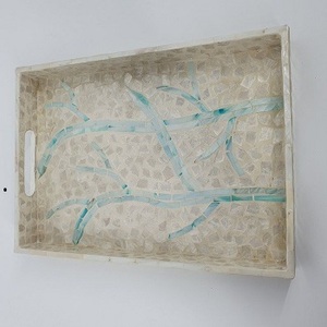 Sous-plats décoratifs en MDF avec incrustation de nacre sur mesure, assiettes de présentation, plateaux à chocolat - Product Image 2