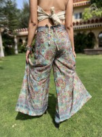 Taille haute indien Wrap pantalon pour femmes confortable décontracté tenue de fête nouveauté été Fit parole longueur robe à manches