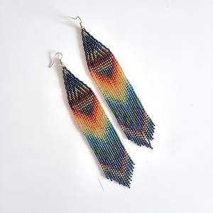 Boucle d'oreille perlée accepter personnalisation boucles d'oreilles perlées pour les femmes boucles d'oreilles colorées faites à la main - Product Image 1