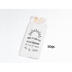 Sacchetto di Carta per Posate Bianco 11x24cm 50gsm, Carta Professionale, 1000 Pezzi, B2B - Product Image 1