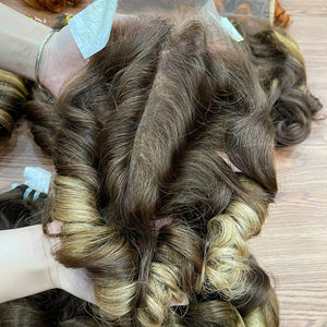 Extensiones de cabello virgen vietnamita de alta calidad Natural 100%, doble dibujado, Super doble Cabello, trama rizada hinchable, color de cabello - Product Image 2