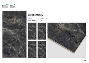 Azulejos de Porcelana de Alto Brillo 600x1200mm, Azulejos de Pared y Suelo Pulidos de Lujo para Proyectos de Interior - Product Image 5