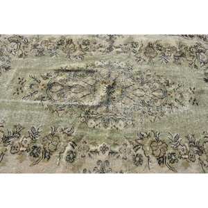 Alfombra clásica de lana turca Vintage verde marrón de 5x8 pies, patrón Hali de retazos de área grande con respaldo de látex para habitaciones de adolescentes, pasillos - Product Image 5