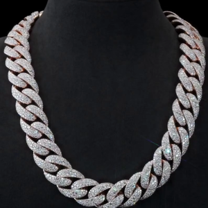 Cadena Cubana de Moissanita de 23 mm, Plata de Ley 925, Cierre de Limón, Longitud Personalizada - Product Image 1