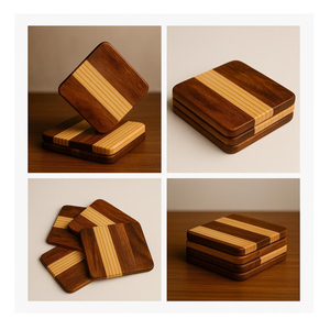 Nouvelle conception bois naturel fini table décorative forme carrée caboteur en bois pour thé boissons jus collations table décorer - Product Image 5