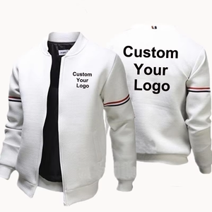 Nuevo estilo personalizado su logotipo chaqueta delgada deportes cremallera chaqueta Casual ropa al aire libre moda hombres otoño Color sólido chaqueta abrigo - Product Image 3
