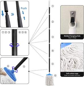 Serpillère humide multifonctionnelle durable et écologique à boucle de fil auto-essorage avec clip en plastique, Kentucky Industrial - Product Image 6