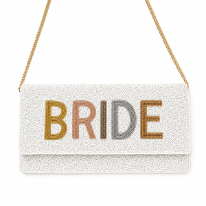 Pochette de Soirée Mariage de Luxe Faite à la Main Personnalisée pour Mariée, Sac à Main Perlé avec Nom Personnalisé, Sac à Perles pour Femme, Vente en Gros OEM ODM - Product Image 1