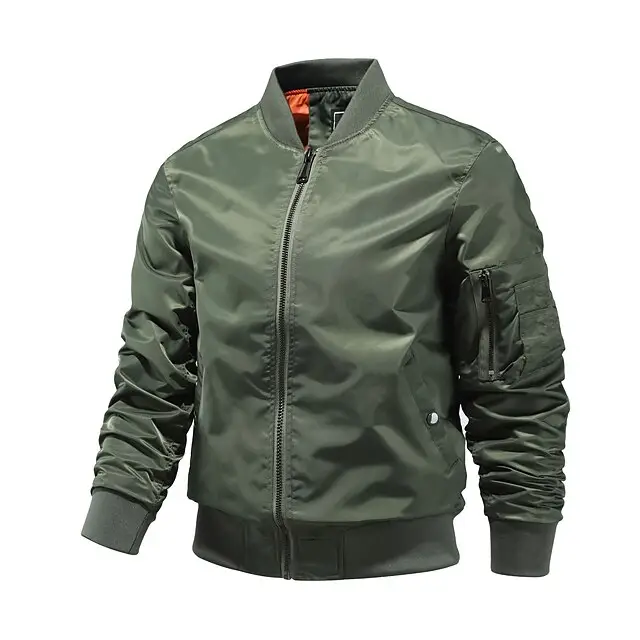 2024 high class quality olive green bomber jacket Windproof Double Back Pockets Bicycle windbreaker jacket Quick Dry #A