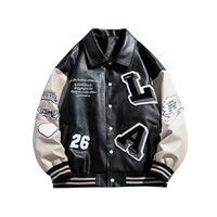 Veste de baseball universitaire en tissu Letterman pour hommes, broderie en chenille, patchs en laine, vestes universitaires