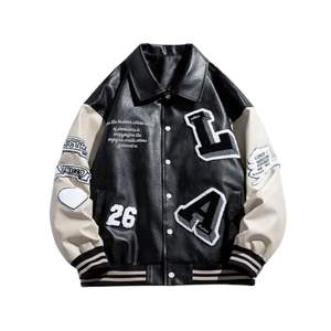 Veste de baseball universitaire en tissu Letterman pour hommes, broderie en chenille, patchs en laine, vestes universitaires - Product Image 4