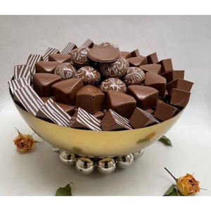 Bol de service à chocolat fait main en métal argenté vintage bol de service doux écologique pour servir des bonbons au chocolat autres bonbons - Product Image 6