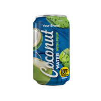 Vietnamese fabrikant's 100% kokoswater 250ml blik OEM ODM Private Label fruit- & groentesap voor de VS en het Midden-Oosten