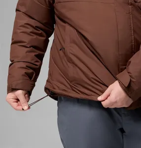 Veste d'hiver rembourrée à capuche pour homme, en polyester épais, coupe-vent, fermeture éclair, style décontracté, couleur unie, chaude et matelassée - Product Image 4