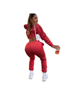 Sporting Lady Cloth <b>Set</b> Cozy Women Solid Streetwear <b>2</b> <b>Piece</b> Pants <b>Set</b> Crop Top Ribbed Two <b>Pieces</b> Hoodie <b>Lounge</b> <b>Set</b> 2025 - Product Image 3