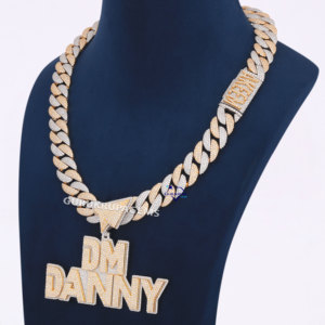 Colgante artesanal de Plata de Ley 925 cultivado en laboratorio, cadena de dos tonos de Hip Hop helado, conjunto de collares de diseño personalizado de rodio, regalo - Product Image 2