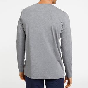 Camisetas de punto de manga larga con cuello redondo de 220g para hombre, camisetas informales de algodón transpirables de ajuste Regular para Otoño e Invierno para hombre 2026 - Product Image 3
