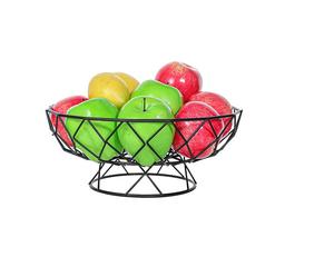 Cesta de frutas de Metal, decoración clásica hecha a mano, Color negro personalizado, venta al por mayor - Product Image 1