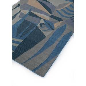 Alfombra de Lana Tejida Plana Azul Orenda, Diseño Abstracto Kilim para Decoración del Hogar, Alfombra Rectangular de Yute para Dormitorio o Pasillo, Modelo DW-224 - Product Image 2