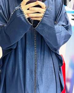 Ropa musulmana tradicional islámica elegante y modesta para mujer, ropa de fiesta de encaje de trabajo manual Simple, estilo Abaya, accesorio incluido - Product Image 1