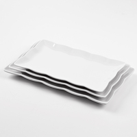 Nouveau produit Plats en mélamine à explosion assiettes à dîner rectangulaires assiette alimentaire en mélamine plastique réutilisable pour buffet de restaurant d'hôtel