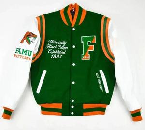 Florida A & M University Vintage lana seda bordado Lettermen Varsity chaqueta invierno impermeable Reversible botón Decoración - Product Image 1