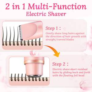 Tondeuse électrique double tête étanche IPX7 pour femme, sans fil, utilisation humide et sèche, tondeuse bikini, rasoir corporel USB - Product Image 6