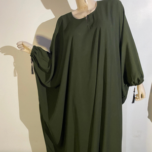 Abayas respirantes à manches longues anti-boulochage Zardozi élégantes et modestes brodées à la main pour femmes - Product Image 1