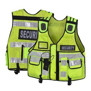 Custom Color Security <b>Guard</b> <b>Uniform</b> Reflective Safety Clothing Vest Front Zipper Road Safety Vests Hi Viz Tactical Security Vest - Product Image 2