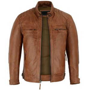 Motorbike Leather jacket for men men's jackets Protection Racing Safety Gear Genuine Cowhide Black Coat - Product Image 2