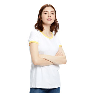 เสื้อยืดคอกลมผ้าฝ้ายนุ่มสำหรับผู้หญิงเสื้อยืดคอกลมน้ำหนักเบาออกแบบโลโก้ได้ตามต้องการ - Product Image 4