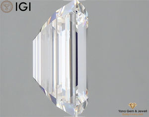 IDEAL 4.02 Carat EMERALD Cut E Color VVS2 Clarity Lab Grown Diamond avec certificat IGI 10.68 MM Prêt pour un pendentif personnalisé - Product Image 5