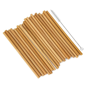 100% pailles en bambou biologique naturel pailles en bois jetables sculptées biodégradables dans un emballage en boîte - Product Image 1