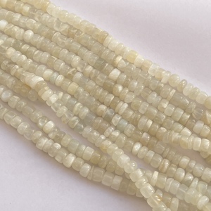 6mm 8mm 10mm Natural White <b>Moonstone</b> Stone Smooth Rondelle Beads Strand for Jewelry Making Necklace <b>Bracelet</b> Genuine Real Stone - Product Image 4