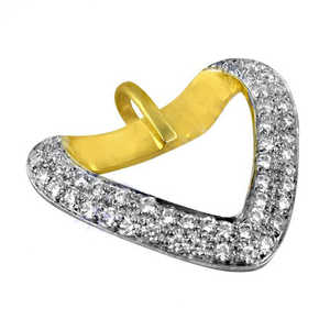 จี้เพชรรูปหัวใจสำหรับผู้หญิง ชุบทองและเงิน เครื่องประดับหรูหรา - Product Image 2