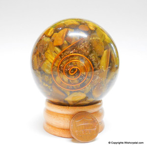 Fait à la main prix usine Orgonite sphère naturelle oeil de tigre boule de cristal pour Chakra équilibrage méditation croix Animal fée amour - Product Image 4