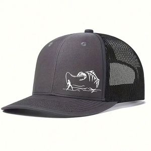 Vente en gros personnalisée 5 panneaux casquettes de camionneur en daim casquettes hip hop crâne de flamme broderie logo casquettes de baseball pour sports de plein air toile - Product Image 4