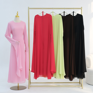 <span class=keywords><strong>Robe</strong></span> de <span class=keywords><strong>soirée</strong></span> en mousseline de soie unie Loriya 2026, robes maxi pour femmes musulmanes, <span class=keywords><strong>robe</strong></span> élégante à taille cintrée dans le dos, robes longues modestes - Product Image 2