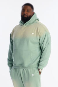 Sudadera con Capucha Azul Polvo de Alta Calidad con Logotipo Personalizado, Pedrería, Algodón Arrugado, Cortavientos Ecológico para Invierno - Product Image 5