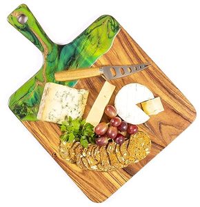Tabla de servir de madera de Acacia de resina epoxi hecha a mano más vendida, patrón de Río, utensilios de cocina, bloques de cortar, Apto para lavavajillas, artesanías HF - Product Image 4