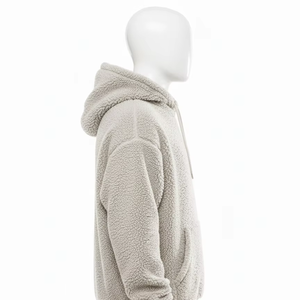 เสื้อฮู้ดดี้ผู้ชายแบบครอปทรงบ็อกซี่ ซิปหน้า แต่งคริสตัล สไตล์วินเทจ ผ้าเฟรนช์เทอร์รี่ ซักฟอกสีแบบแอซิดวอช เนื้อผ้าหนา - Product Image 4