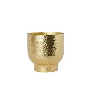 Jardinière ronde martelée dorée de style le plus populaire Pot de plantes en métal de haute qualité pour la décoration intérieure, la maison, le bureau et l'hôtel - Product Image 1