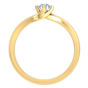 Bague Classique de Luxe en Or Jaune et Blanc 9K pour Femme, Diamant de Laboratoire de 0,25 Carats, Clarté VS, Couleur EF, Taille Brillant, Bijoux IGI - Product Image 3