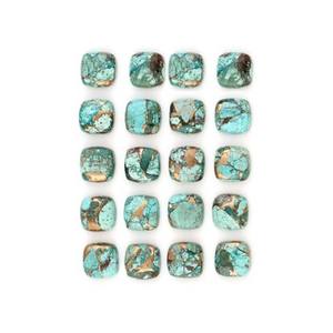 Natural 12mm cojín corte suave crisocola cabujón cuarzo verde curación tamaño personalizado piedras preciosas sueltas fabricación de joyas - Product Image 1